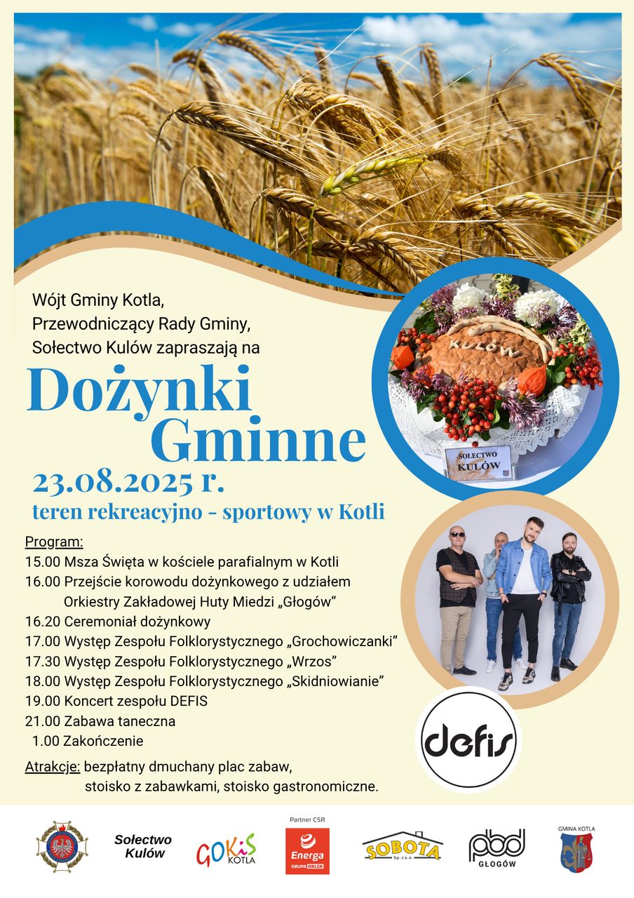 ZAPRASZAMY NA DOŻYNKI GMINNE 2025