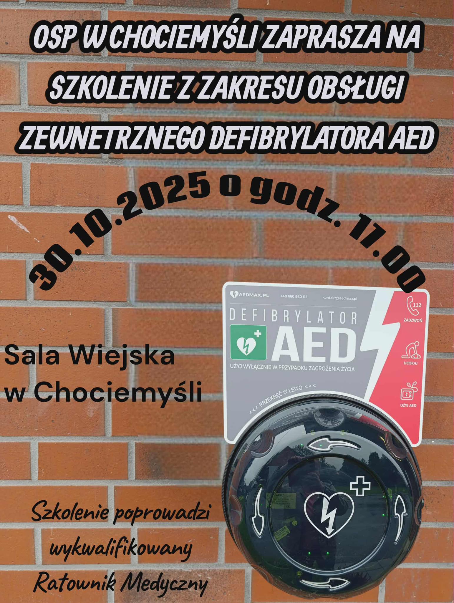 ZAPROSZENIE NA SZKOLENIE Z OBSŁUGI AED