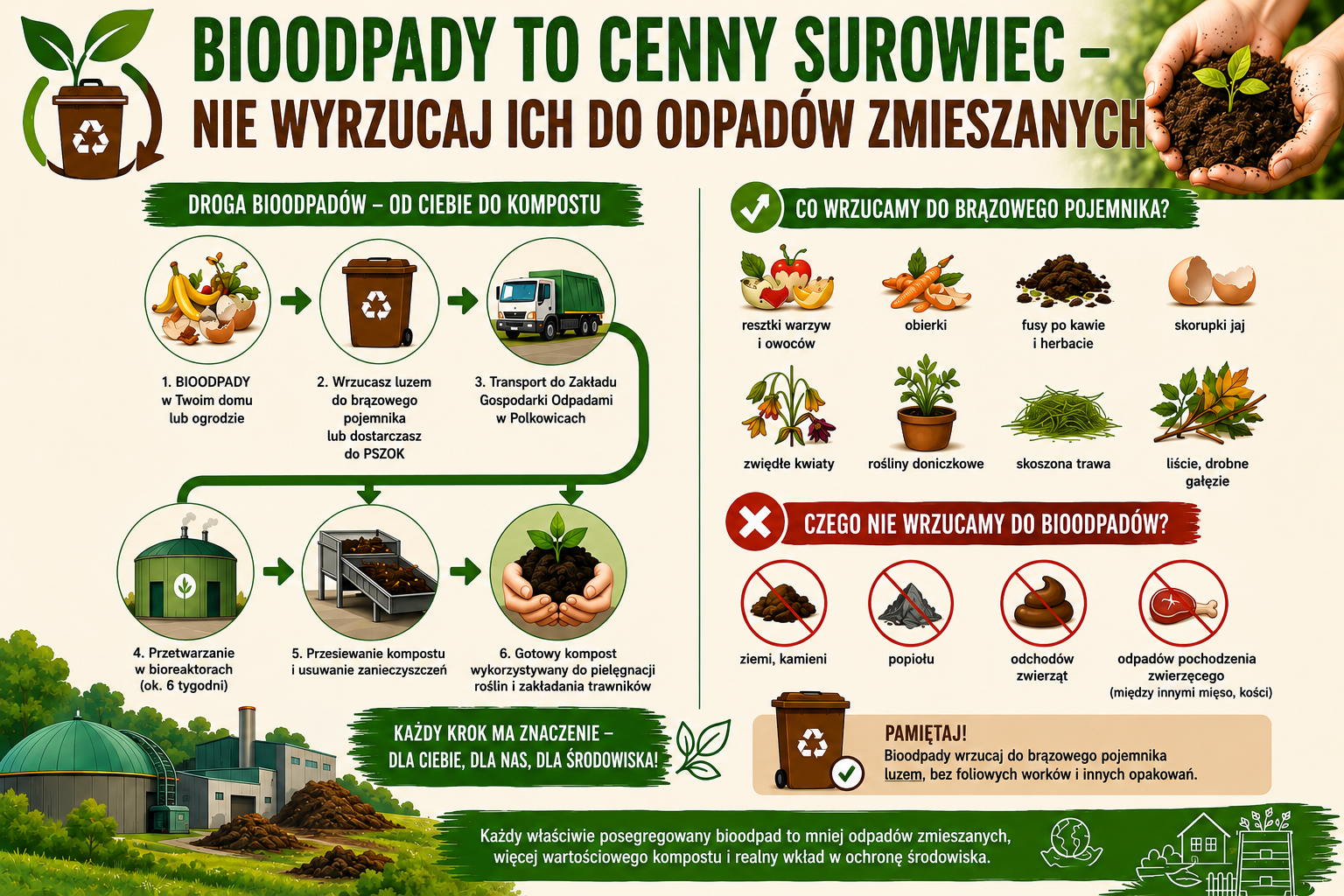 BIOODPADY TO CENNY SUROWIEC – NIE WYRZUCAJ ICH DO ODPADÓW ZMIESZANYCH