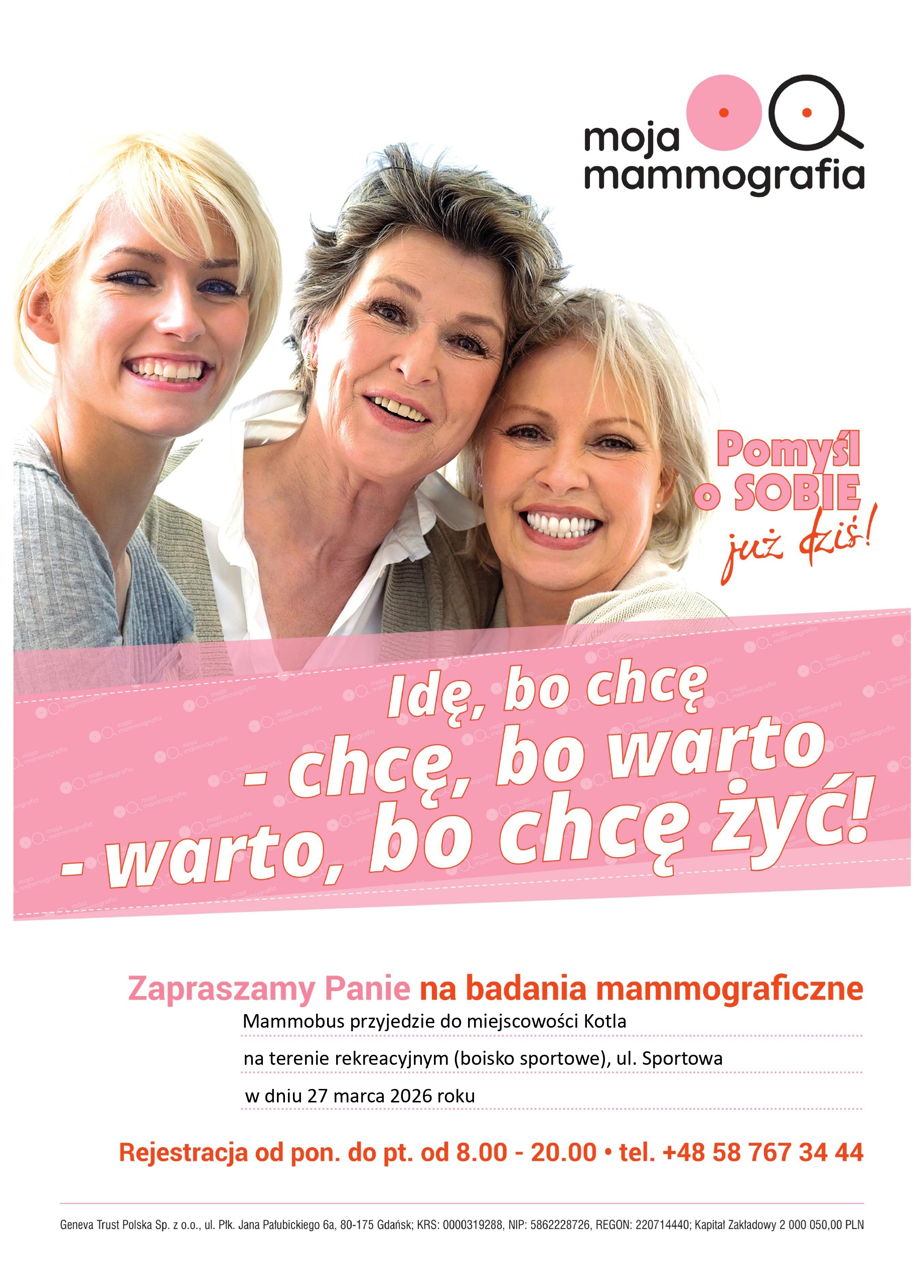 BEZPŁATNE BADANIA MAMMOGRAFICZNE W KOTLI