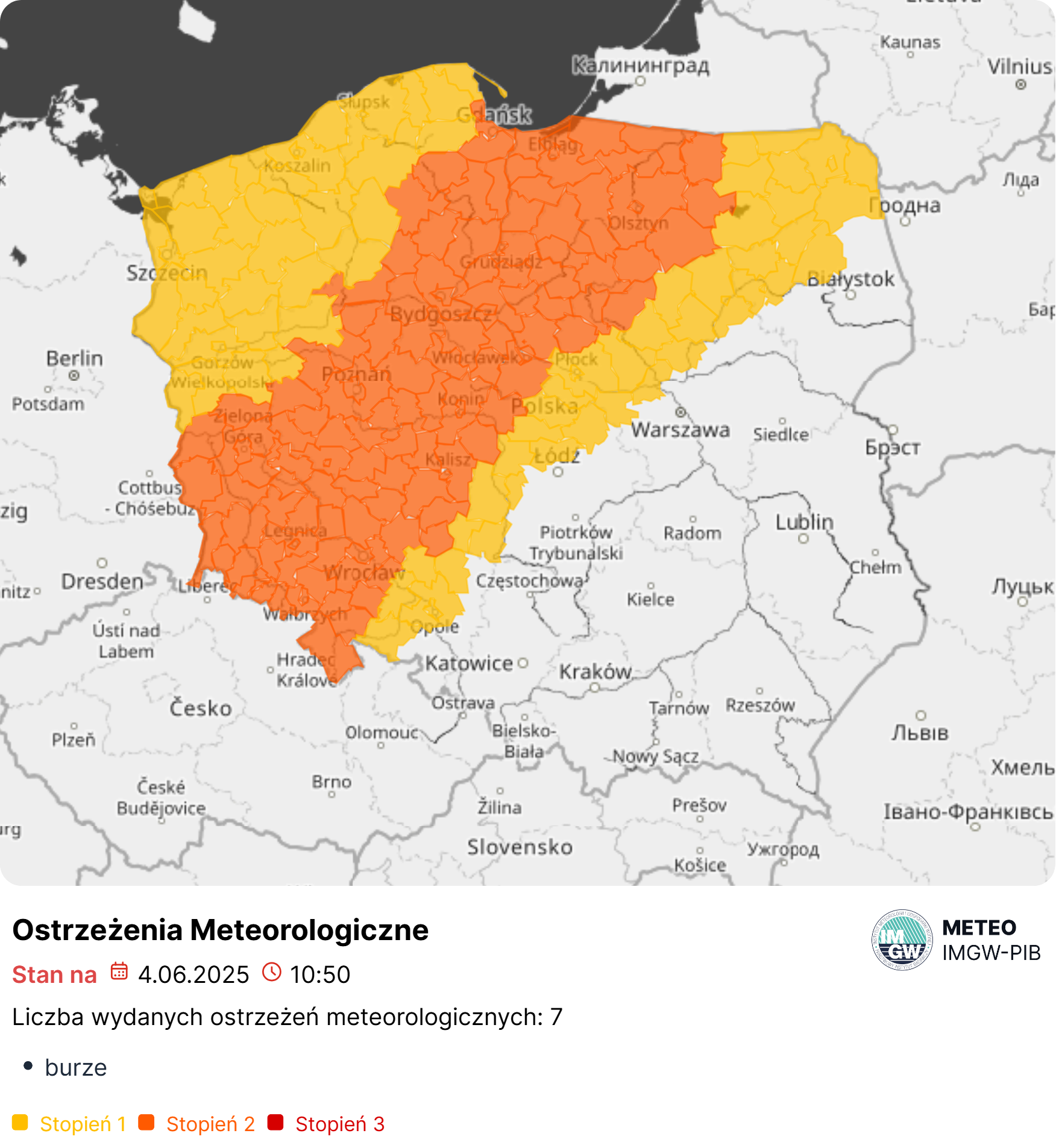 ostrzeżenie meteo